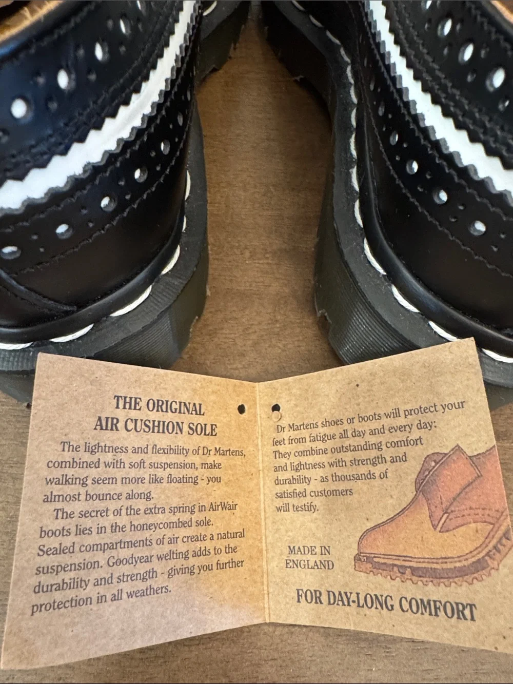 Dr. Martens Made in England OG Black & White Bex Brogue Oxfords